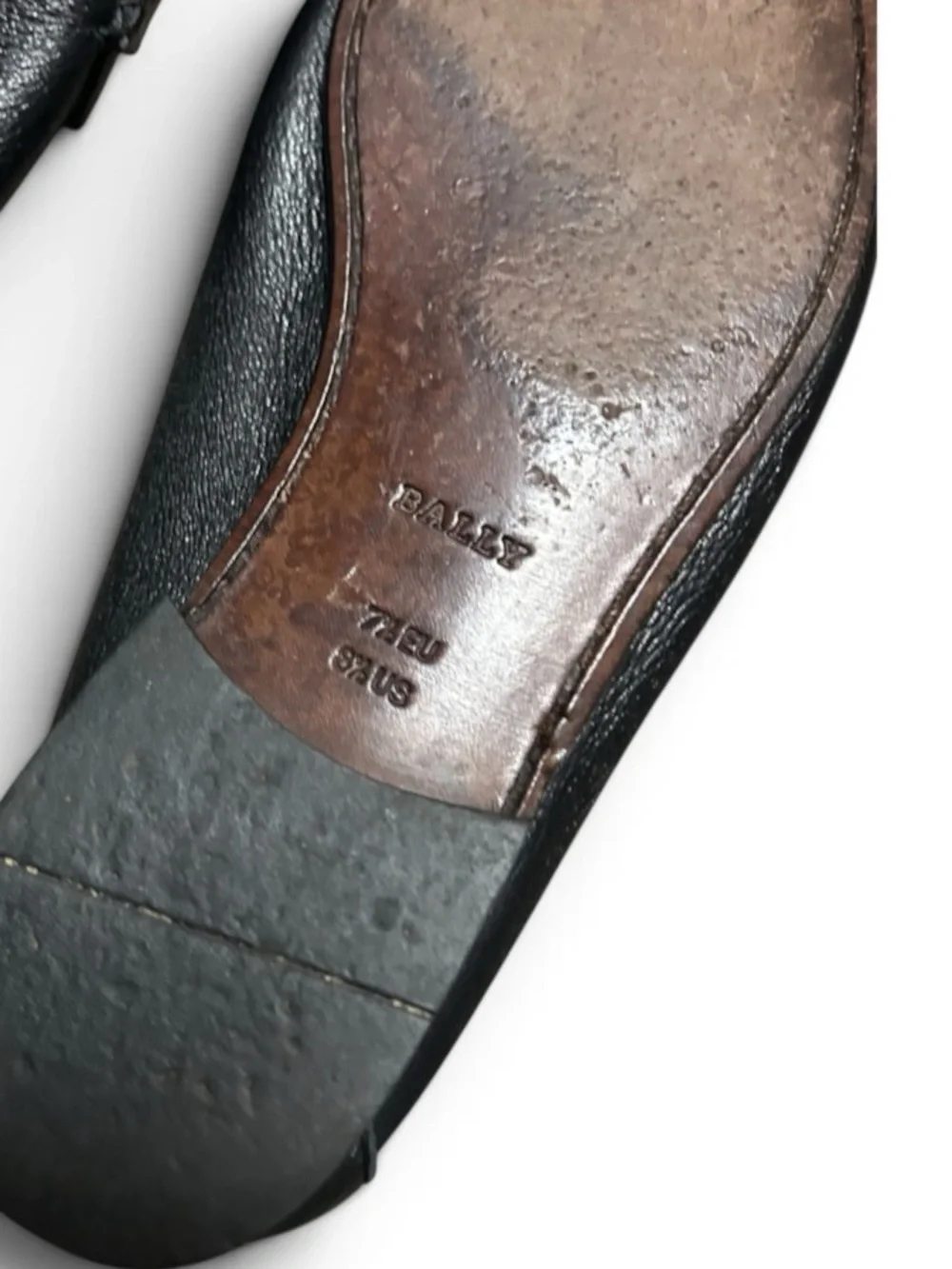 Bally Gino Men's Classic Leather Loafers Metal Logo Italy Black Size 8.5D US